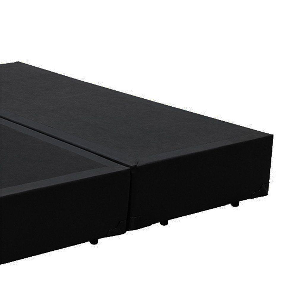 Cama Box Blindado Casal Bipartido Loja Xerife Sintético Preto 40x138x188 - 2