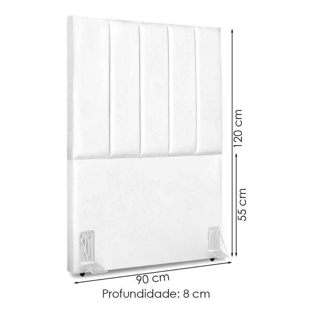 Cabeceira Solteiro 90 Cm Com Frame Dalia Corino Branco Artte Branco - 3