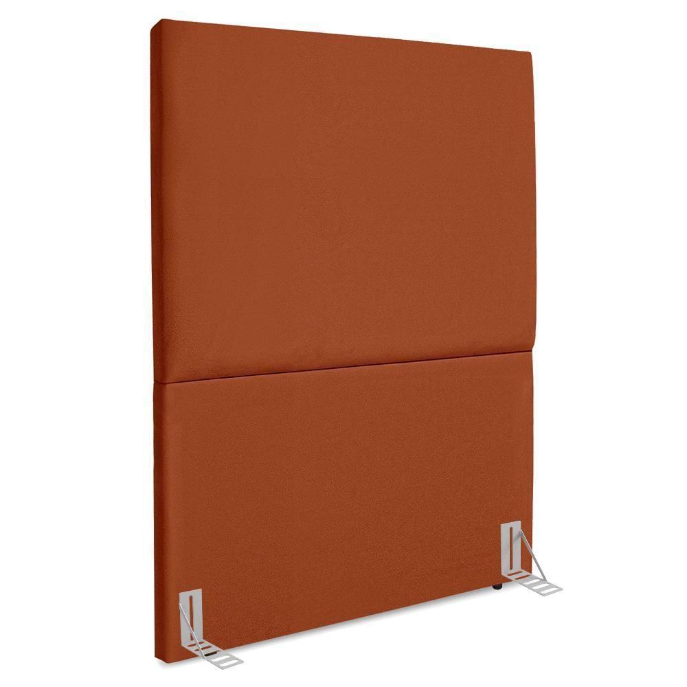 Cabeceira Solteiro 100 Cm Com Frame Luna Suede Terracorta Artte Terracota - 1