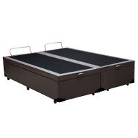 Cama Box Baú Queen Bipartido Loja Xerife Sintético Marrom 41x158x198 - 2