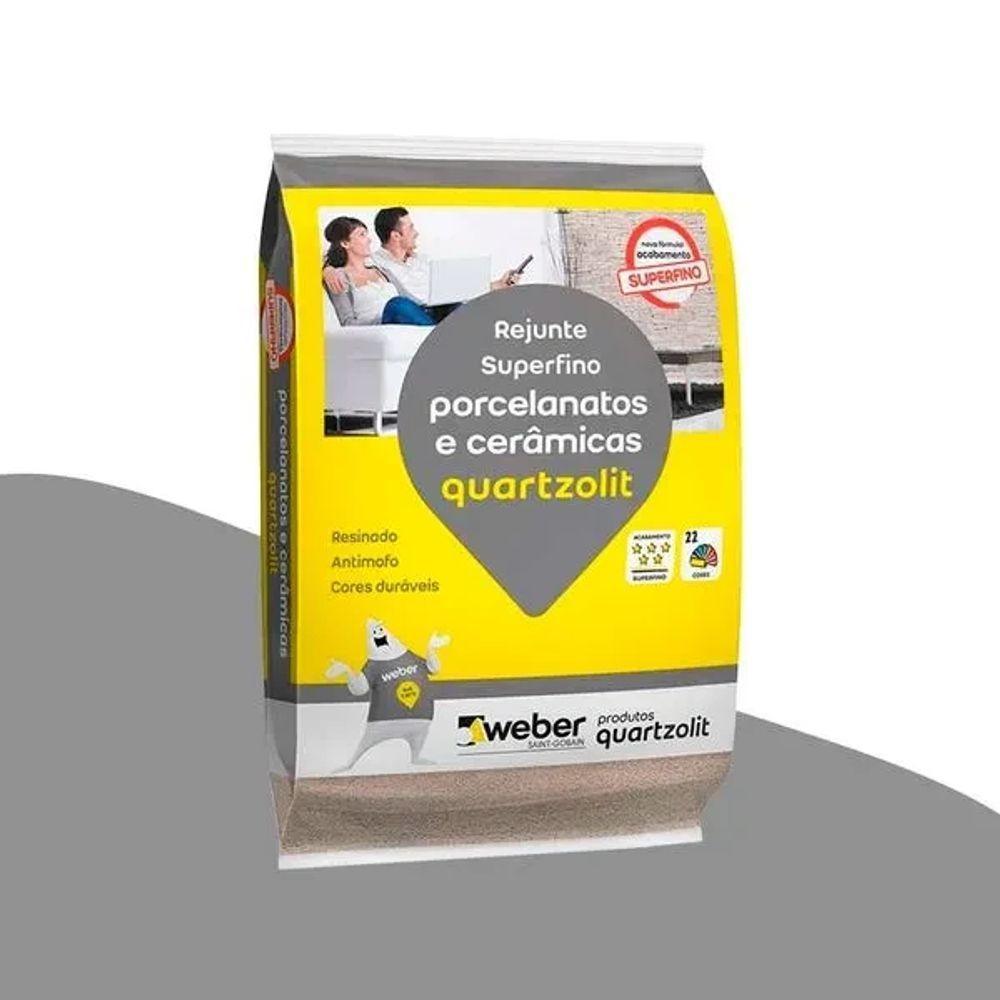 Rejunte Quartzolit Porcelanatos E Cerâmicas 1kg - Cinza Artico - 1