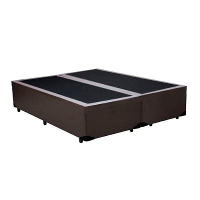 Cama Box Blindado King Bipartido Loja Xerife Sintético Marrom 40x193x203