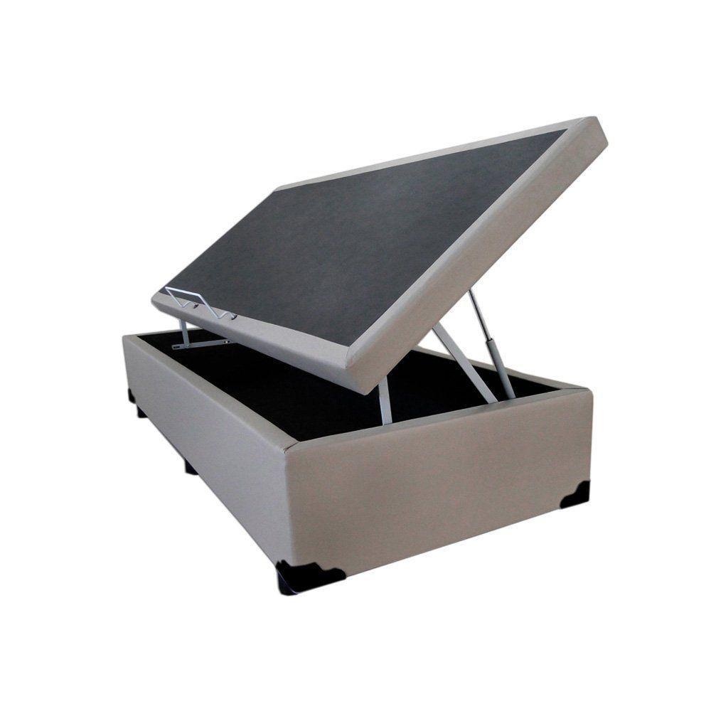 Cama Box Baú Blindado Solteiro Loja Xerife Sintético Bege 41x88x188 - 2