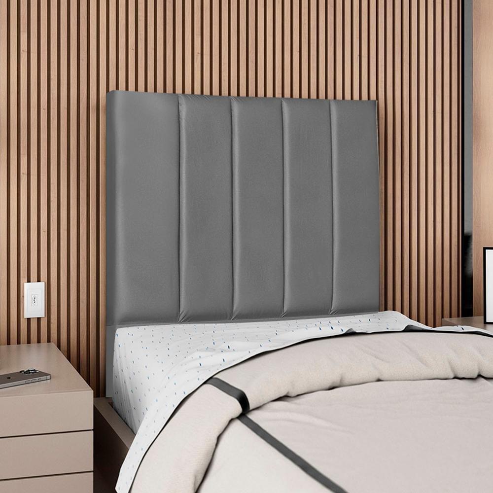 Cabeceira Solteiro 90 Cm Com Frame Dalia Corino Cinza Artte Cinza - 2