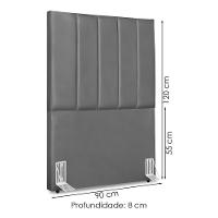 Cabeceira Solteiro 90 Cm Com Frame Dalia Corino Cinza Artte Cinza - 3
