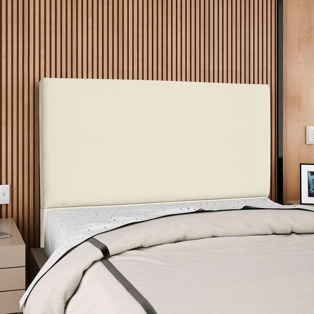 Cabeceira Casal 140 Cm Com Frame Luna Suede Bege Artte Bege - 2