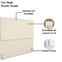 Cabeceira Casal 140 Cm Com Frame Luna Suede Bege Artte Bege
