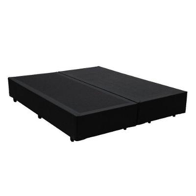 Cama Box Blindado King Bipartido Loja Xerife Sintético Preto 40x193x203