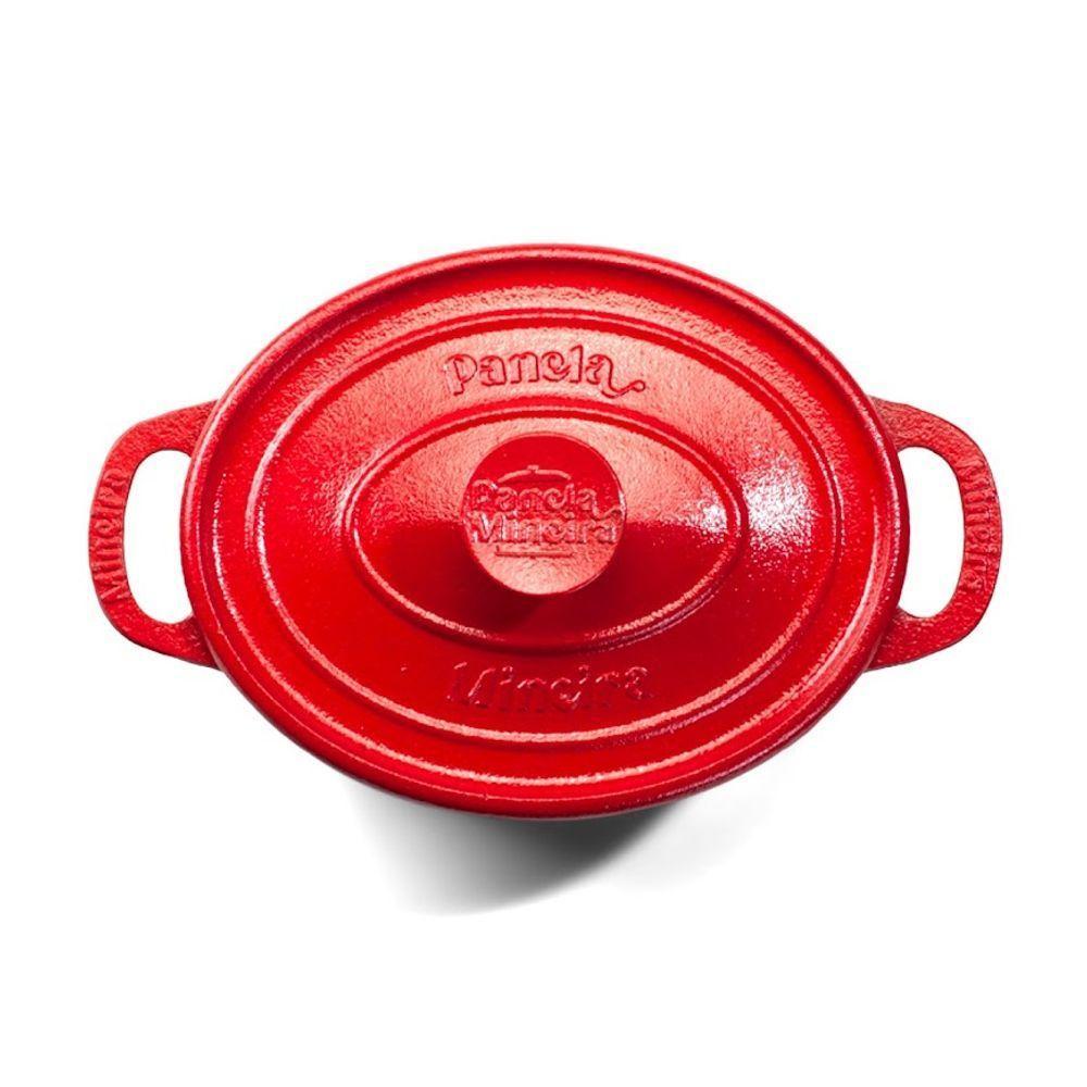 Caçarola Oval Estilo Vermelha Ferro Panelamineira 21x17cm 2l - 3