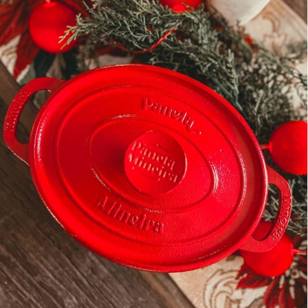 Caçarola Oval Estilo Vermelha Ferro Panelamineira 21x17cm 2l - 5