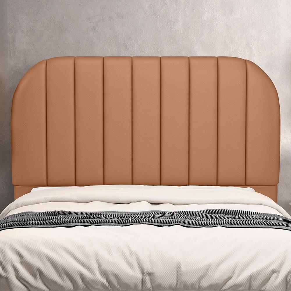 Cabeceira Cama Box Queen Estofada Orgânica 160cm Alice W01 Couríssimo Mocca - Lyam Decor - 2