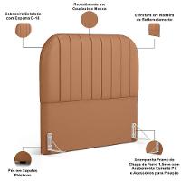 Cabeceira Cama Box Queen Estofada Orgânica 160cm Alice W01 Couríssimo Mocca - Lyam Decor
