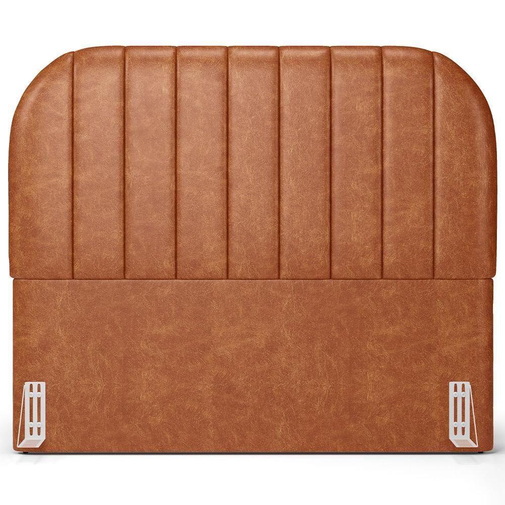 Cabeceira Cama Box Queen Estofada Orgânica 160cm Alice W01 Couríssimo Camel - Lyam Decor - 3