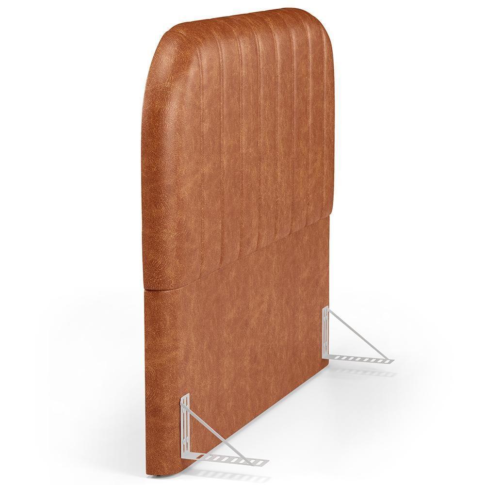 Cabeceira Cama Box Queen Estofada Orgânica 160cm Alice W01 Couríssimo Camel - Lyam Decor - 6