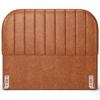 Cabeceira Cama Box Queen Estofada Orgânica 160cm Alice W01 Couríssimo Camel - Lyam Decor - 3