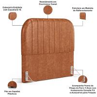 Cabeceira Cama Box Queen Estofada Orgânica 160cm Alice W01 Couríssimo Camel - Lyam Decor