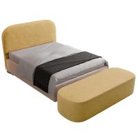 Cabeceira Cama Box Queen 160cm Lanna Com Puff Recamier Doha W01 Couríssimo Fendi - Lyam Decor - 1