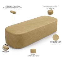 Cabeceira Cama Box Queen 160cm Lanna Com Puff Recamier Doha W01 Couríssimo Fendi - Lyam Decor - 7