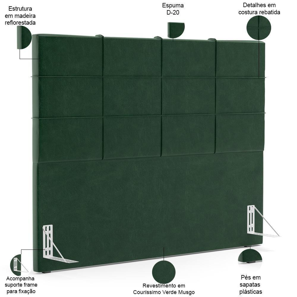 Cabeceira Cama Box Queen 160 Cm Roma W01 Couríssimo Verde Musgo - Lyam - 4