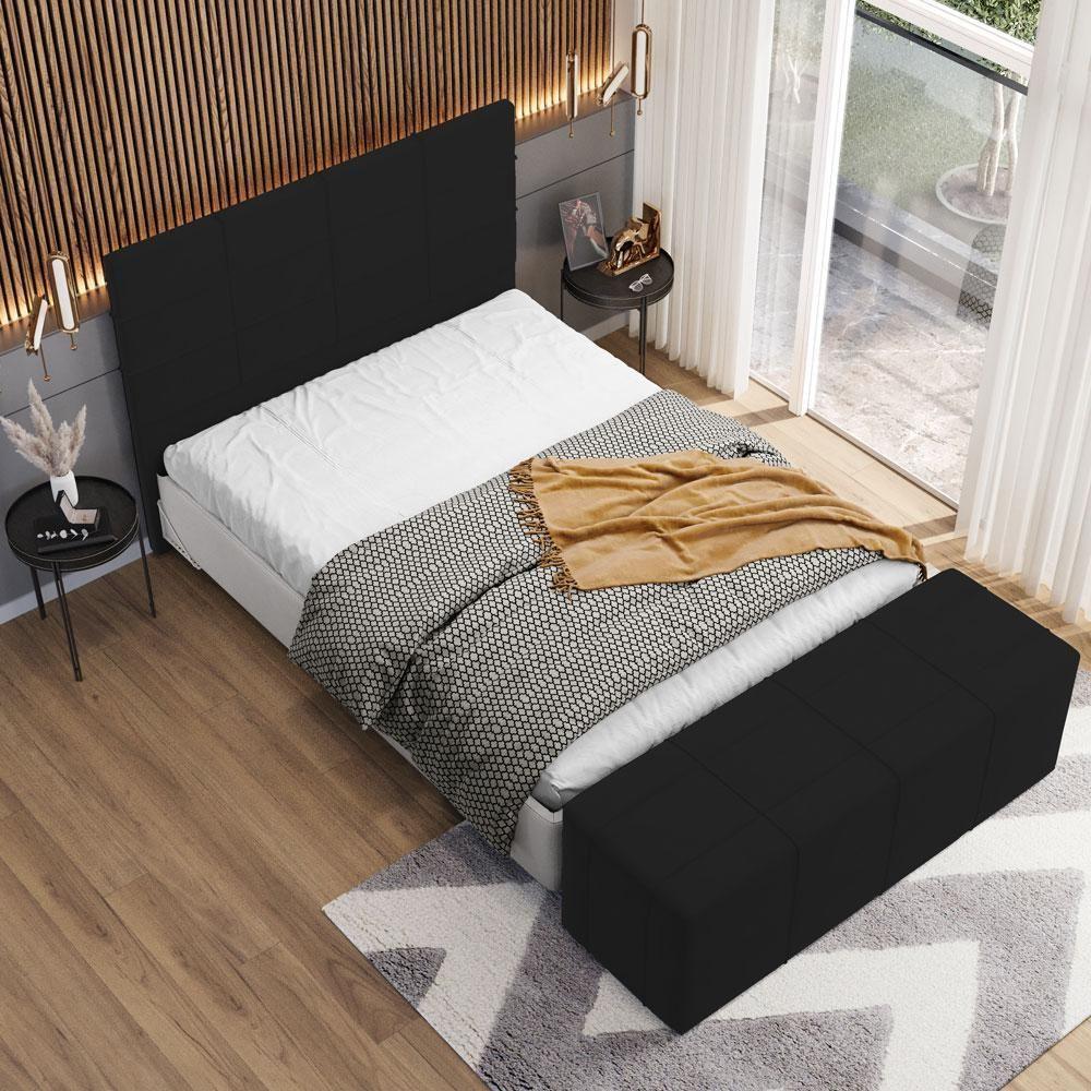 Cabeceira Cama Box Queen 160 Cm Roma W01 Suede Preto - Lyam - 2