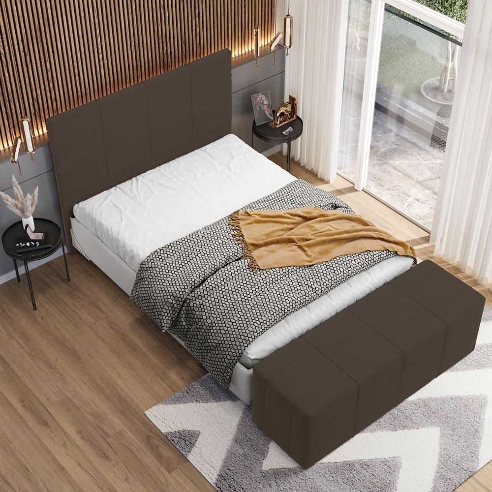 Cabeceira Cama Box Queen 160 Cm Roma W01 Suede Marrom - Lyam - 2