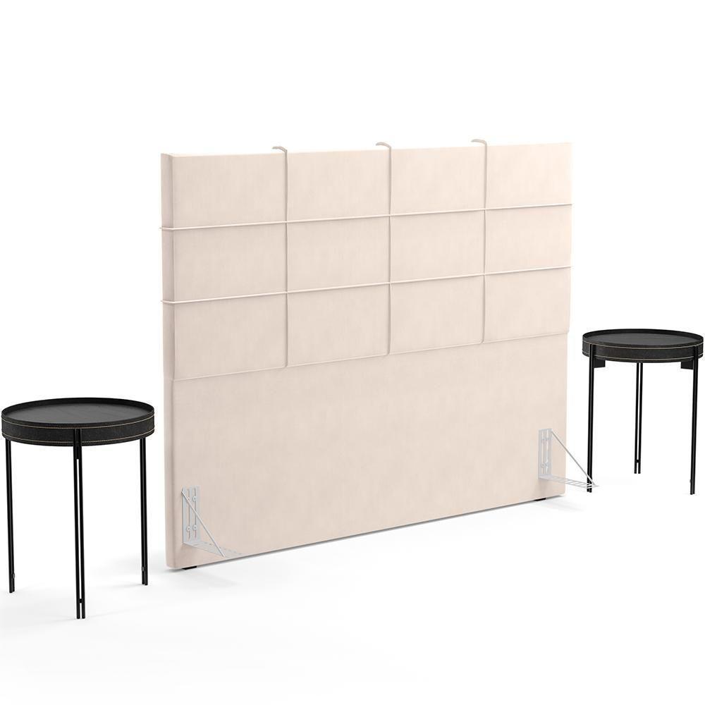 Cabeceira Cama Box Queen 160 Cm Roma W01 Suede Bege - Lyam - 3