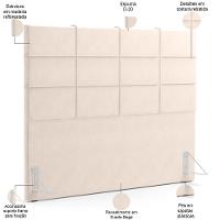 Cabeceira Cama Box Queen 160 Cm Roma W01 Suede Bege - Lyam - 8