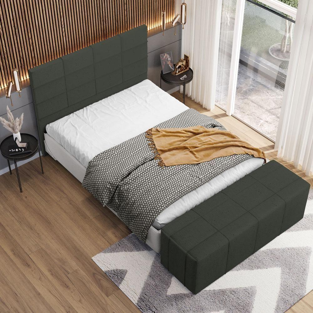 Cabeceira Cama Box Queen 160 Cm Roma W01 Linho Verde Musgo - Lyam - 2