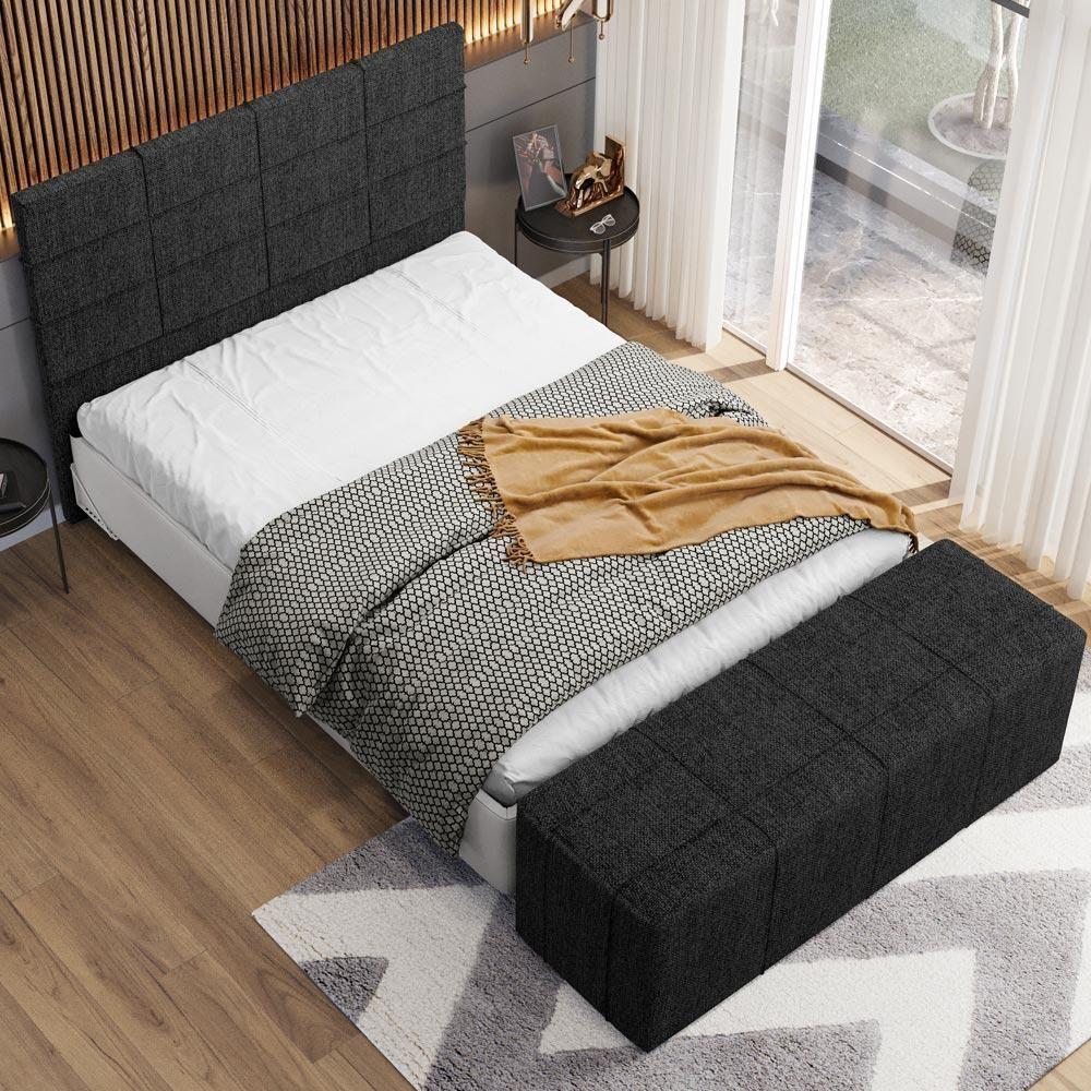 Cabeceira Cama Box Queen 160 Cm Roma W01 Linho Chumbo - Lyam - 2