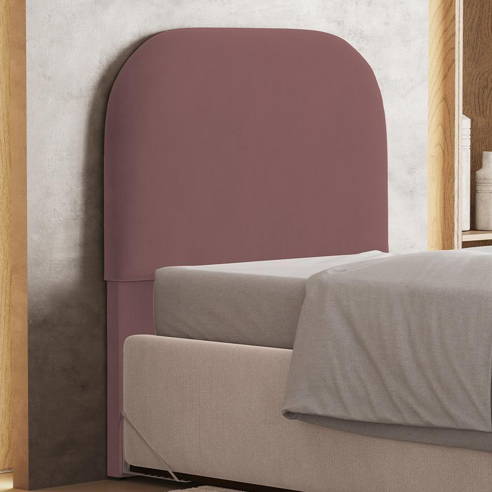 Cabeceira Cama Box 100cm Orgânica Lanna W01 Suede Rosê - Lyam Decor - 5