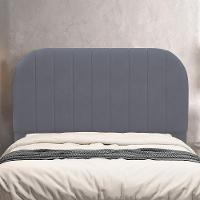 Cabeceira Cama Box King Estofada Orgânica 195cm Alice W01 Suede Cinza - Lyam Decor - 2