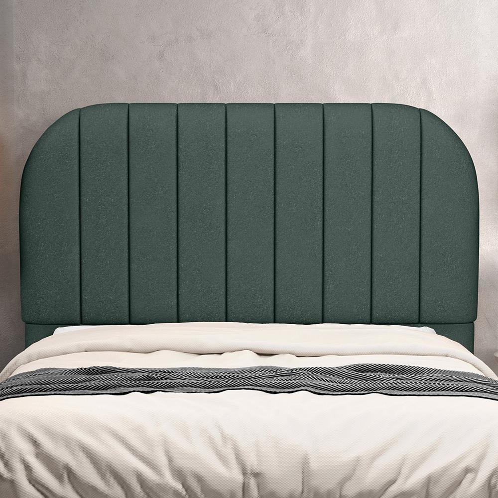 Cabeceira Cama Box King Estofada Orgânica 195cm Alice W01 Linho Verde Musgo - Lyam Decor - 2