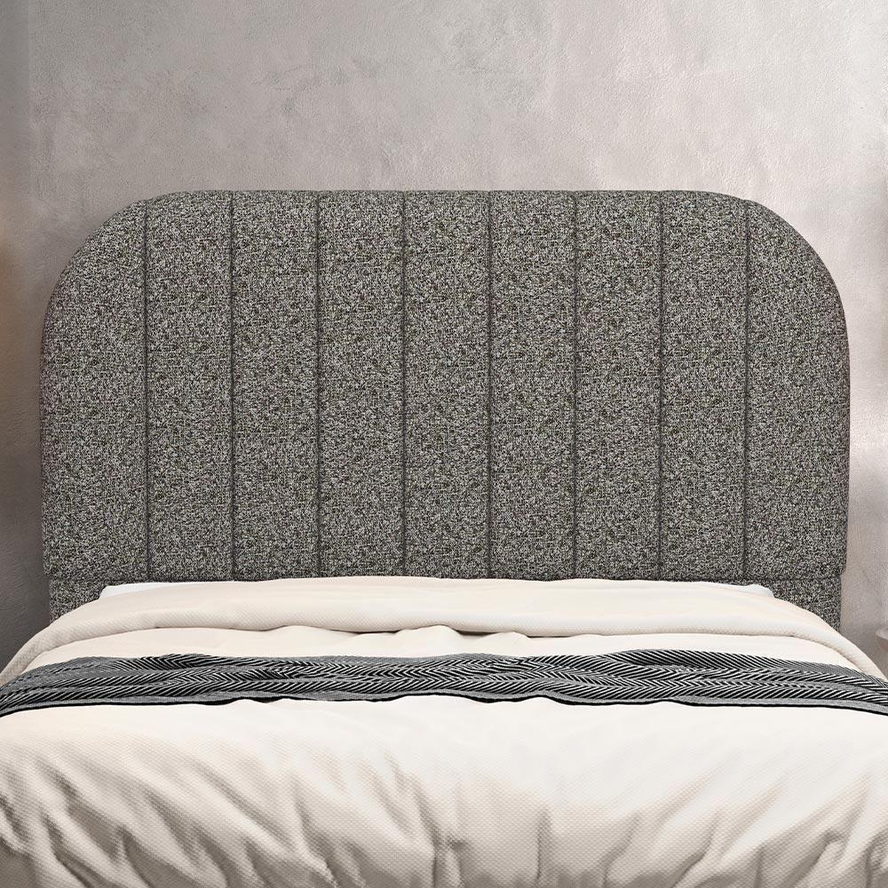 Cabeceira Cama Box King Estofada Orgânica 195cm Alice W01 Linho Mescla Chumbo - Lyam Decor - 2