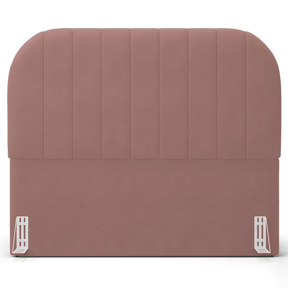 Cabeceira Cama Box King Estofada Orgânica 195cm Alice W01 Suede Rosê - Lyam Decor - 3