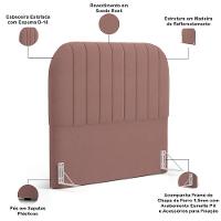 Cabeceira Cama Box King Estofada Orgânica 195cm Alice W01 Suede Rosê - Lyam Decor
