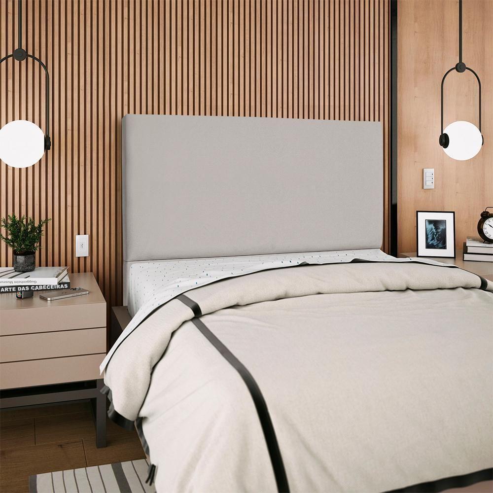Cabeceira Queen 160 Cm Com Frame Luna Suede Cinza Claro Artte Cinza Claro - 8