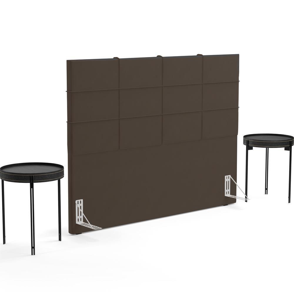 Cabeceira Cama Box Casal King 195 Cm Roma W01 Suede Marrom - Lyam - 7