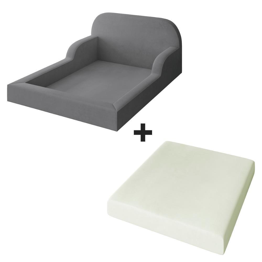 Cama Colchão Casal Montessoriana Infantil Proteção Lateral Grafite - 4