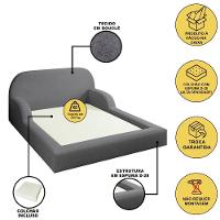 Cama Colchão Casal Montessoriana Infantil Proteção Lateral Grafite - 2