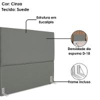 Cabeceira Queen 160 Cm Com Frame Luna Suede Cinza Artte Cinza