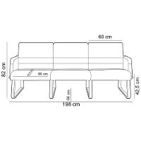 Cadeira Longarina 3 Lugares Recepção Com Braço Pés Cromado Lev P03 Vinil Azul - Lyam Decor