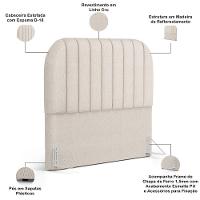 Cabeceira Cama Box King Estofada Orgânica 195cm Alice W01 Linho Cru - Lyam Decor