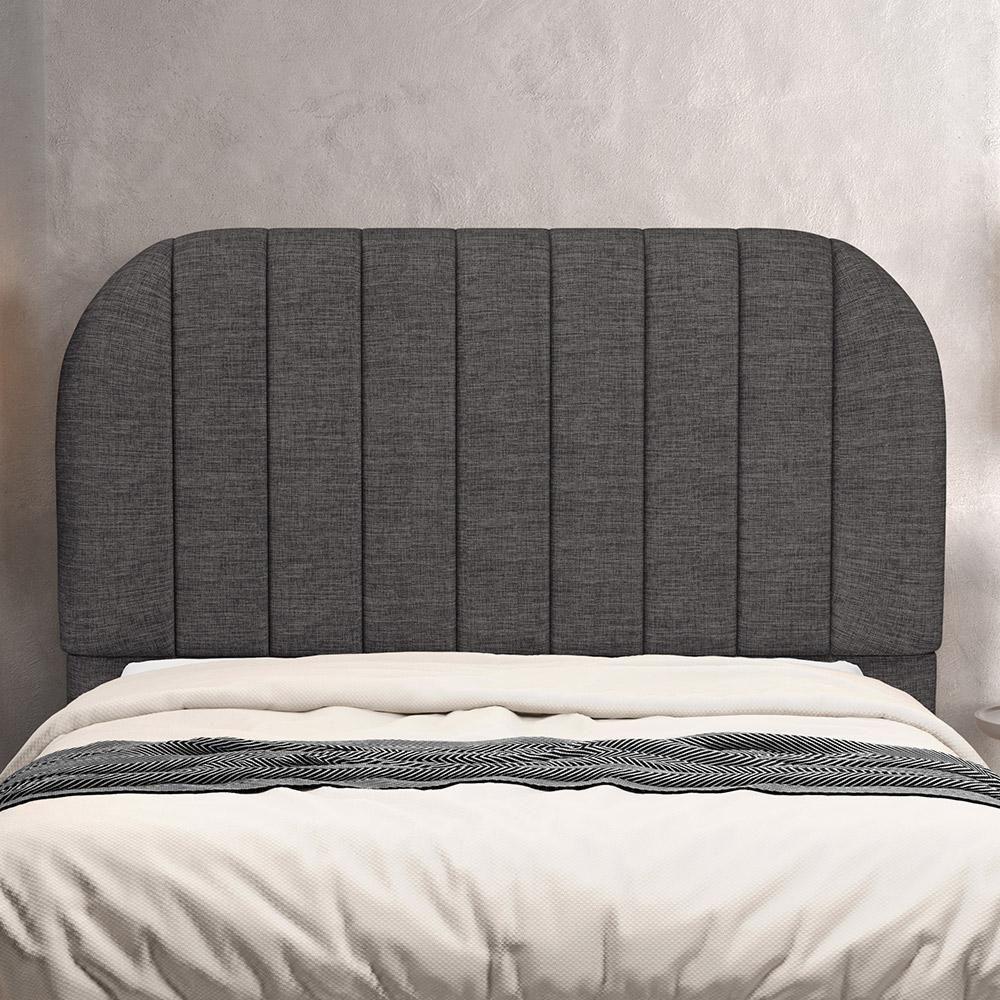 Cabeceira Cama Box King Estofada Orgânica 195cm Alice W01 Linho Cinza Escuro - Lyam Decor - 2