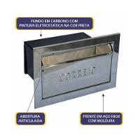 Caixa De Correio Cartas Muro Detras Inox Preta 15x23x30cm - 2