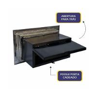 Caixa De Correio Cartas Muro Detras Inox Preta 15x23x30cm - 3