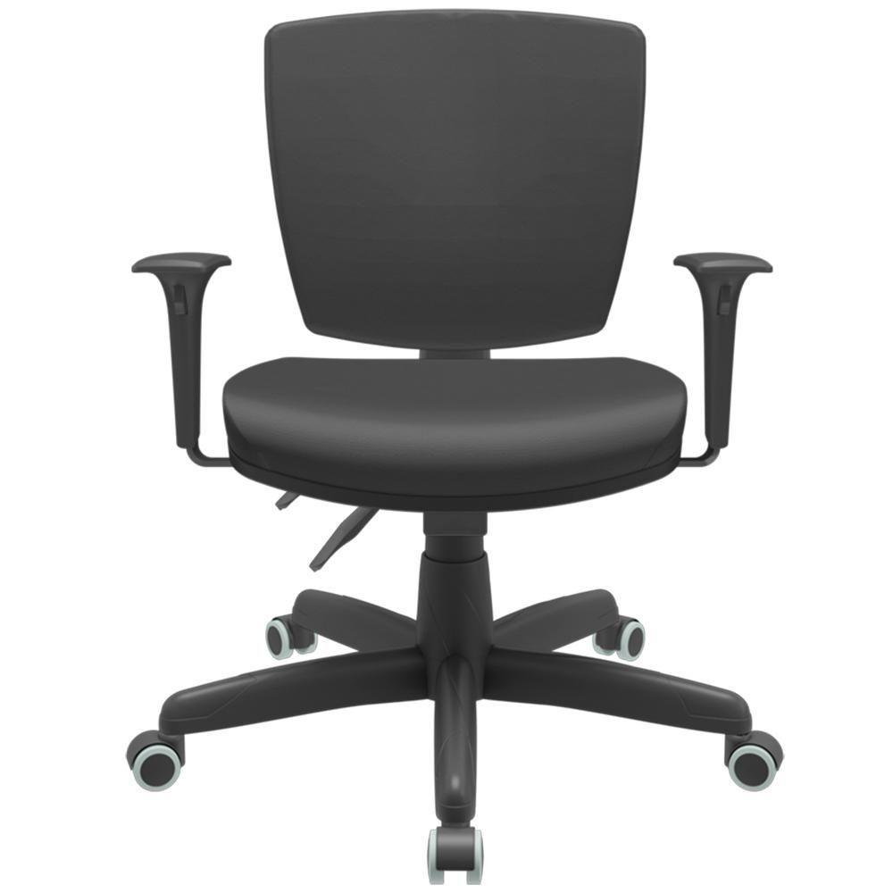 Cadeira De Escritório Executiva Office Base Giratória Preto Baixa Flexi P03 Vinil Preto - Lyam - 5