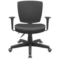 Cadeira De Escritório Executiva Office Base Giratória Preto Baixa Flexi P03 Vinil Preto - Lyam - 5