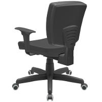 Cadeira De Escritório Executiva Office Base Giratória Preto Baixa Flexi P03 Vinil Preto - Lyam - 10