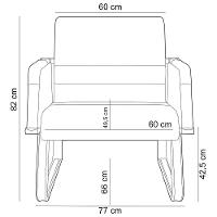 Cadeira De Escritório Recepção Com Braço Fixa Cromada Lev P03 Vinil Azul - Lyam Decor