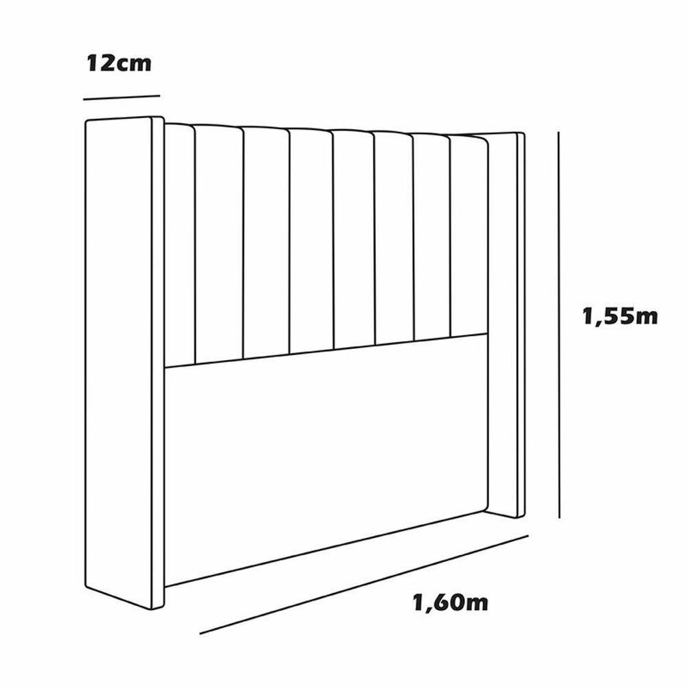 Cabeceira Estofada Queen 160 Cm Turquesa Veludo Cor: Terracota - 3